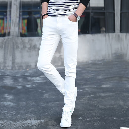 TTPMER Jeans de tres a prueba para hombres tendencia impermeable a impermeables elásticos delgados pies delgados versátiles de pantalones largos casuales negros y grises 1048 yn [alta elasticidad] 28 tamaños-recomendado (peso 95-105Jin [Jin iguala 0.5 kg])