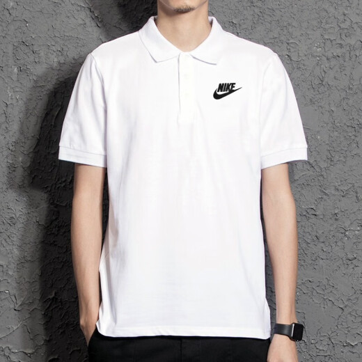 Nike (Nike) Camisa Polo Camiseta 2025 Camiseta de acero de entrenamiento de entrenamiento transpirable para hombres Camiseta de cuello blanco Mangas de algodón puro FN3897-010 S 100-120Jin [Jin equivale a 0.5 kg]