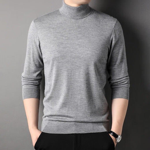 Nosskiss Brand Pure Cashmere Cashmere Sweater Men's Automne and Winter Nouveau pull fine colorant solide Couleur à col roulé à col roulé à col roulé à col roulé Black [Boîte-cadeau] M 170