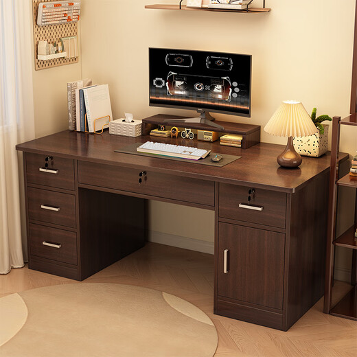 Xinyouliangjia computer desk desktop desk home writing study table adult desk A095 140 five drawers and one door