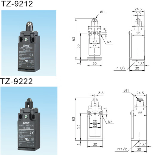 限位开关TZ9104 9107 9108 9111 9124 9166 9224 9112 9204 TZ-9124