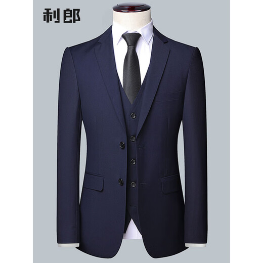 利郎西装套装男士休闲西服上衣修身职业商务小西装外套男正装单西 黑色上衣 S 165