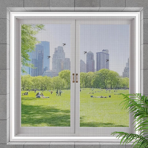 Customized window anti-mosquito screens, self-installed door curtains and window screens, household self-adhesive punch-free inner window sand curtains, gray mesh and black stickers - whole piece, double-thread sewing, custom size, contact customer service first to place an order, do not take photos privately