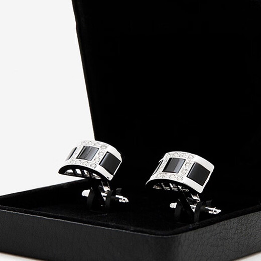 NOSSKISS original imported cufflinks for men, light luxury custom fashion French shirt sleeve nails, advanced birthday gift box, silver cufflinks