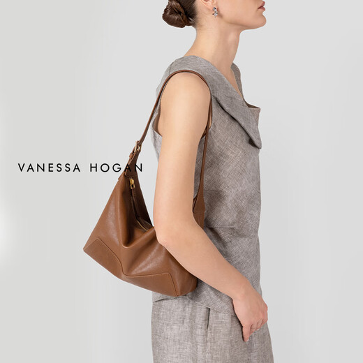 VANESSA HOGAN Zhang Yaqin's same style VH women's bag Xinran hobo bag top layer vegetable tanned cowhide texture crossbody armpit shoulder bag
