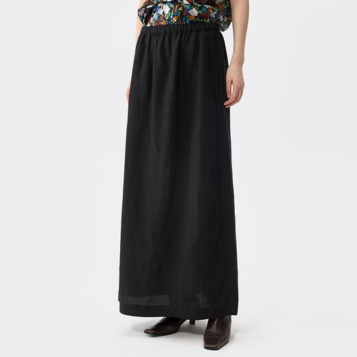 JNBY【商场同款】25夏新品半身裙女宽松直筒5P6D13590 001/本黑 S