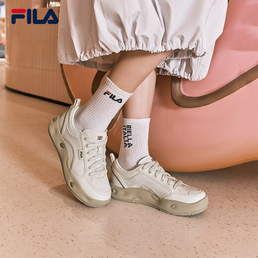 FILA official women's shoes COOKIES retro canvas shoes 2025 summer new cookie shoes sports and casual shoes tofu white-TF 38