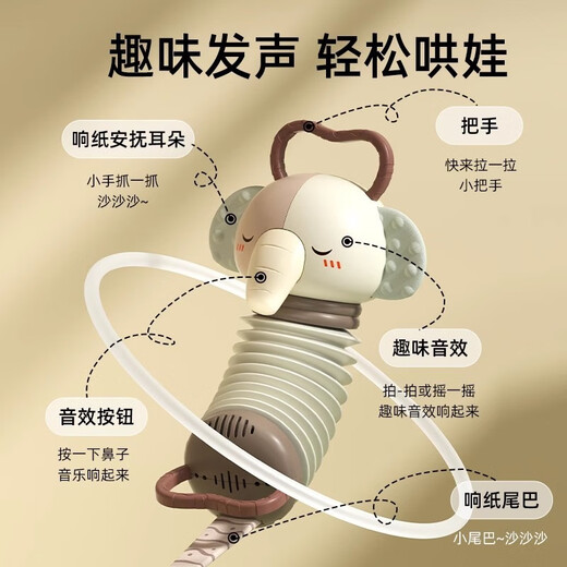 KENADA Baby-Rassel-Spielzeug-Akkordeon für Kleinkinder ab 6 Monaten, 8 Babys, 0-1-2 Jahre, 3 Kinder, Musik, Früherziehung, extra großes Kaninchen-Modell, Musik-Handy-Akku, modellfreies Batterie-Set mit Bestellung