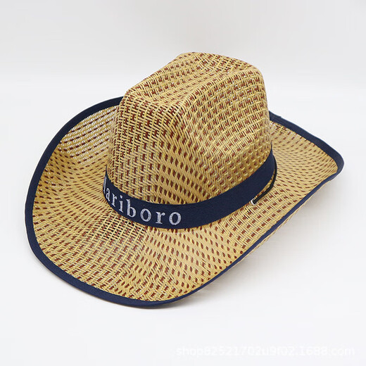 Sommersonne Hut Outdoor Fischer westlich Grasland Sonnenschutz Sonnenschild Fischertourismus Männer und Frauen Cowboy Strohhut Flat Edge Wein rot