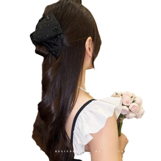 Tang Funi Hepburn style hair clip, Louis bow tie clip, women's hair volume on the back of the head, hair ornament, high-end shark clip, 13cm hair clip, large hair volume
