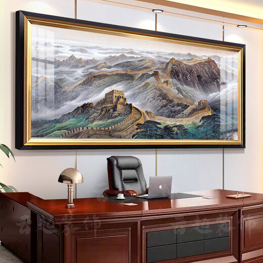 He Jiangong's Great Wall Backing Mountain Picture of the Great Wall in the Great Hall, Jiangshan Wanli Painting Company Office Decorative Murals Club Background Hanging Painting CT-3892 Wanli Great Wall 280*110cm long [SF Express Home] [Glossy Plexiglass]