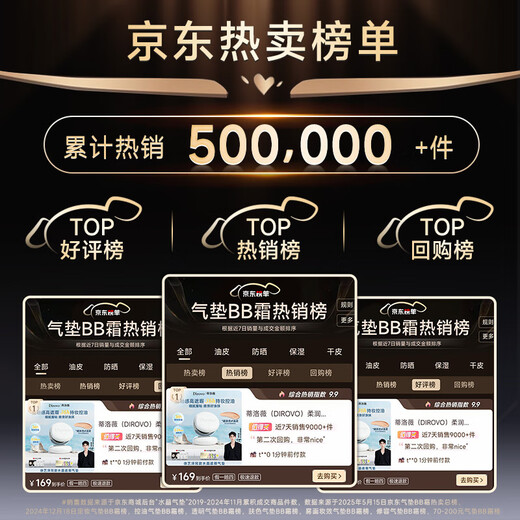 DIROVO Ren Jialun's same style crystal air cushion concealer long-lasting oil control moisturizing foundation non-removing makeup bb cream 36g