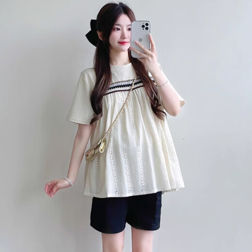 Geman Maternity Top Summer 2025 Новая модная футболка с коротки