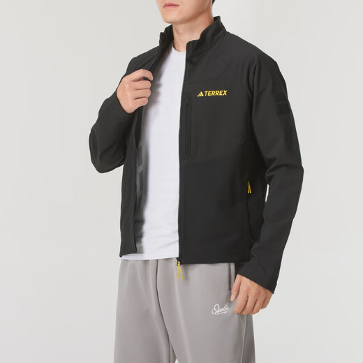 阿迪达斯 （adidas）七夕赠礼男装2024秋新款立领运动休闲简约舒适夹克外套风衣 IX7920_黑色 3XL
