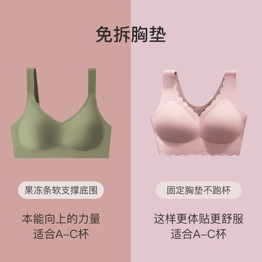 莫代尔妈妈内衣女无痕背心式无钢圈聚拢中老年人妇女收副乳大胸显小文胸 奶咖肤+布朗灰裸感浪花背心款  2条装 2XL 建议125-145斤 40/90