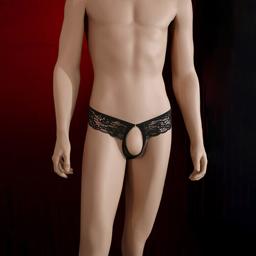 Shan Nanwei men's crotchless lace underwear sexy pure desire hot special briefs shorts thong men white