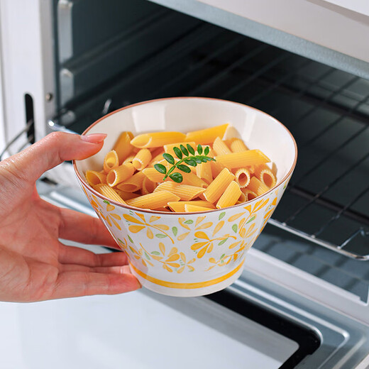 Four seasons prosperous bamboo hat bowl household ceramic eating underglaze color rice bowl set prosperous 4.5 inch bowl 1 piece green