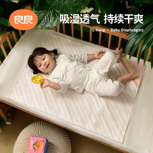 良良隔尿垫麻棉婴儿苎麻小尿垫两条装宝宝尿垫床垫坐垫防水透气 小熊熊-灰色2条装45*35cm适合0- 45x35cm