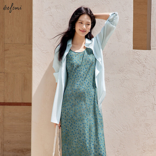 
Eifli (eifini) Eifli commuting relaxed waist lace-up loose shirt for women 2025 summer new basic versatile top for women blue S