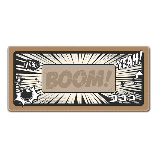 Ruqinlian cool comics e-sports mouse pads for extra large men's personalized workstation office computer desk pads rubber pads keyboard pads smooth thickened lock edge wrist guard pads non-slip and wear-resistant 15926 brown BOOM length 800mmX width 300mmX thickness 3mm