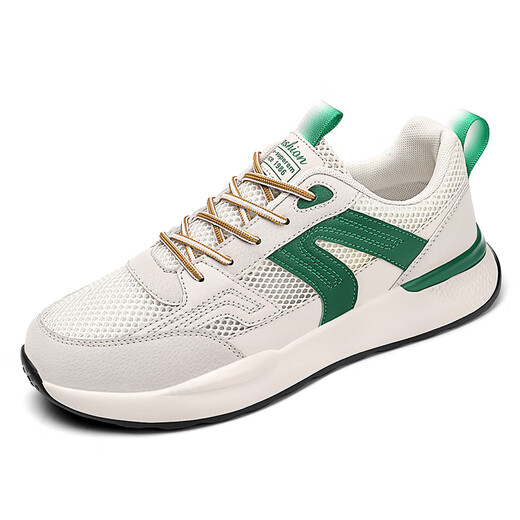 Keeza Light Luxury High-Ald Large-Size Men's Shoes 45 Sports Shoes 46 Menores de verano Hombres 47 Zapatos casuales 48 Hollow Mesh Breatable Running Zapatos H9903 M Green [Mase] 44