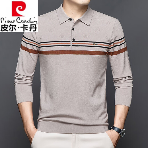 皮尔卡丹（pierre cardin）2025新款高档男士针织衫开衫毛衣中老年羊毛衫爸爸装长袖打底衫 12808酒红 4XL 190/100A