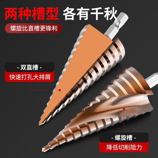 HUHAO M35 cobalt-containing pagoda drill bit high hardness iron plate stainless steel special electric drill punching conical drill bit hole opener