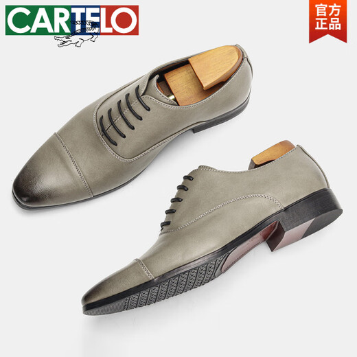 Cartelo Zapatos de cuero de tres articulaciones para negocios para hombres ropa formal de primavera y verano de cuero hecho a mano Poined Toe Oxford Zapatos de boda British Derby Zapatos KD9226 40