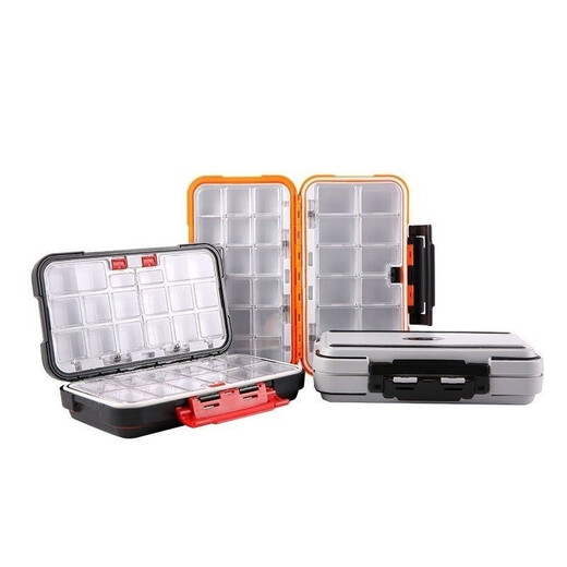 Kaximu Fishing Accessories Waterproof Lure Box Lure Box Tools Fishing Gear Fishhook Storage Box False Bait Double-layer Supplies Small Ordinary Black Not Waterproof