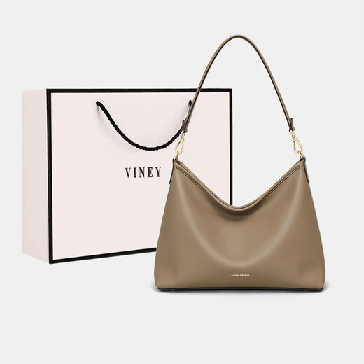 viney cowhide crossbody bag women's bag brand underarm bag tote bag birthday gift for girlfriend wife [khaki] light luxury high-end practical shoulder bag large capacity fashionable and versatile commuting bag