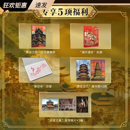 [Selbstbekannte Exzellenz] Die chinesische Architektursammlung Gedenkedition verbessert die Goldpressur-Ganze-Geschenkbox.