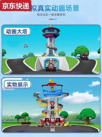 接运猫玩具瞭望塔总部基地了望塔救援轨道套装儿童礼物 16795瞭望塔轨道套装含6辆合金车