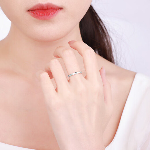 CHINA GOLD PT950 shiny plain band ring platinum ring as birthday gift for girlfriend and wife Platinum cat eye ring 16# weighs about 2.7g