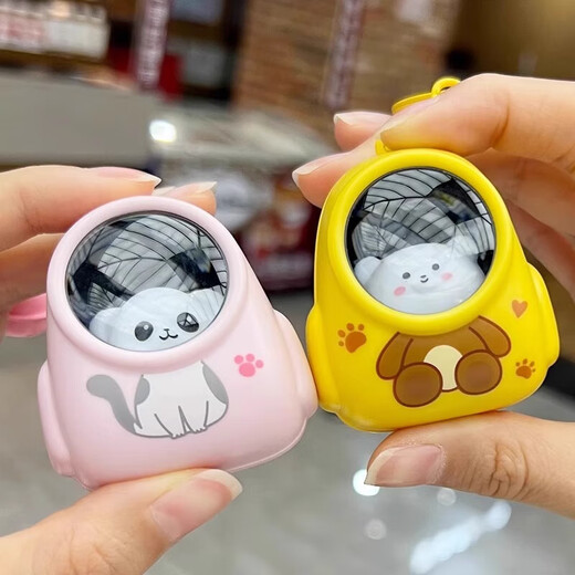 Cartoon luminous backpack kitten and bear key chain pendant school bag pendant night light children's luminous key chain school bag night light key chain - pink