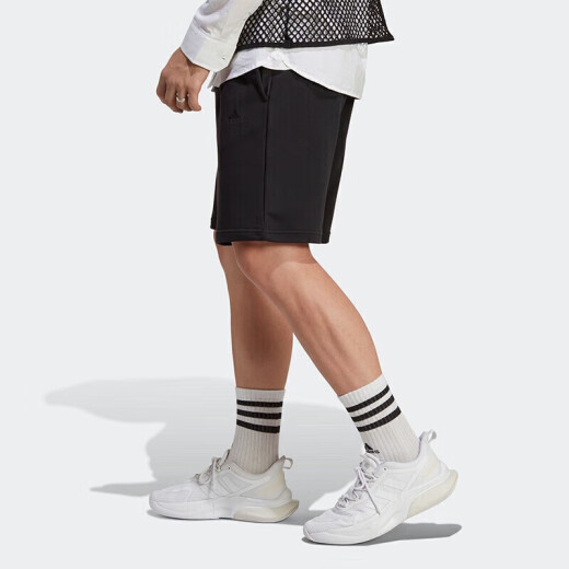 阿迪达斯 （adidas）短裤男裤夏季新款休闲裤健身训练透气运动裤舒适宽松五分裤子 ic9756黑色 L
