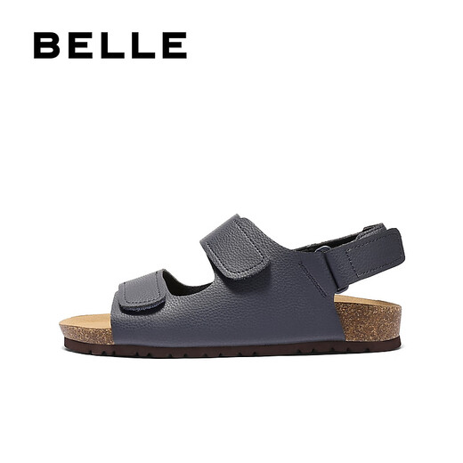 Belle confortable Sandales décontractées pour hommes 2025 Été Nouveau Velcro Birkenstock Chaussures de plage B3733BL5 Dark Blue 42 (260 mm)
