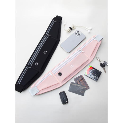 Zailu running mobile phone bag sports waist bag 2025 new women's and men's equipment fitness morning running summer wear mobile phone artifact 2 pockets - dream pink 6 point 8 inch running arm bag