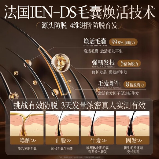 XIXIA CHENGUANG French Anti-Depletion Champú para el crecimiento del cabello especial de los hombres y la crema acondicionadora de cabello para mujeres Pangdonglai Jengibre y crecimiento del cabello Líquido de cabello denso