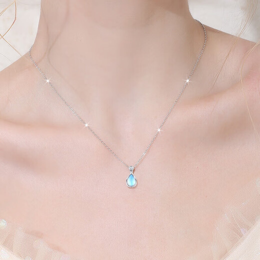 LAOLATU (LAOLATU) pt950 platinum necklace for women moonstone Rupert platinum pendant birthday and Valentine's Day gift for girlfriend and wife pt950 platinum necklace + pt950 platinum pendant
