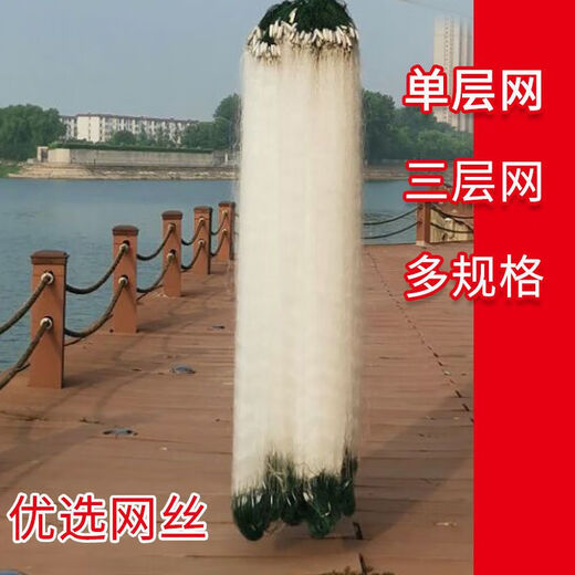 Tianlong pattern sticky mesh wire mesh fishing net three layers sinking net single layer floating net fishing net crucian carp silver carp and bighead carp white strip net fishing net single layer sinking net 2 fingers 20 meters 1.2 meters high