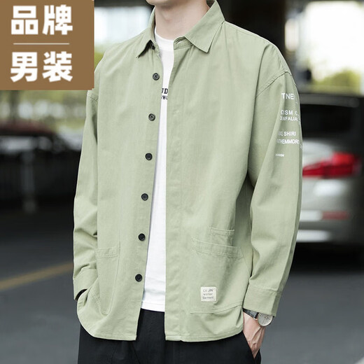 小森马潮牌春秋款男士长袖衬衫休闲宽松版免烫港风商务衬衣男装外套 纯棉长袖9922款(深灰色) M 100斤-120斤