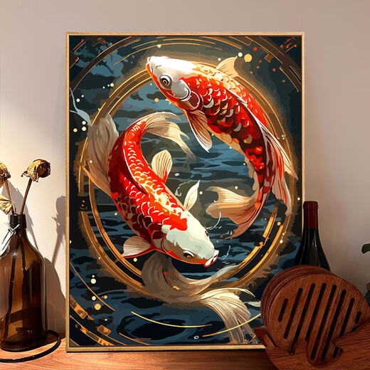 Koi springende Dragon Gate DIY Digital Ölmalereiempfindliche Aufnahmeuntersuchung Geburtstagsgeschenk handgefertigt Ölmalerei Handmalerei