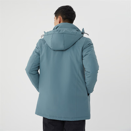 Xue Zhongfei [Off-season clearance] Hot fashion warmth and cold casual and versatile warm down men's down jacket for women duck down deep steel blue 5087-833 XL /180