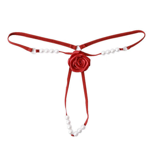 
Pearl sex underwear thong hollowed-out crotch-stretched full transparent real person leak hot large size hair 2024 new model Encore Red M80-120Jin [Jin equals 0.5 kg]