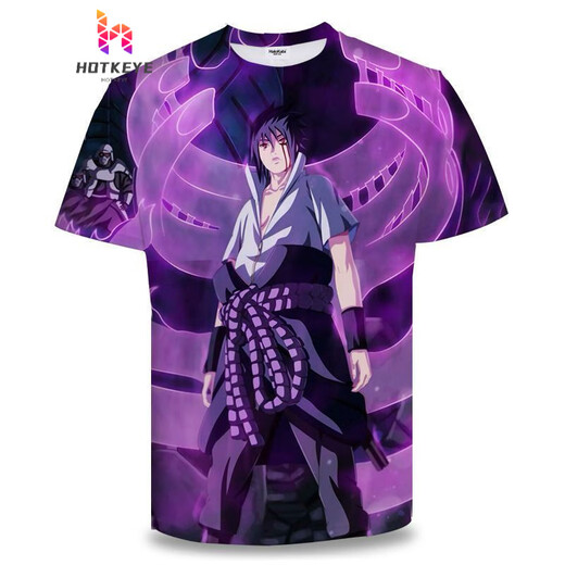 Yamamori Nanshi 2025 short-sleeved Naruto anime series T-shirt 3D printed trendy casual top Uchiha Itachi seal TXU1506 S suitable for 80-90Jin [Jin equals 0.5 kg]