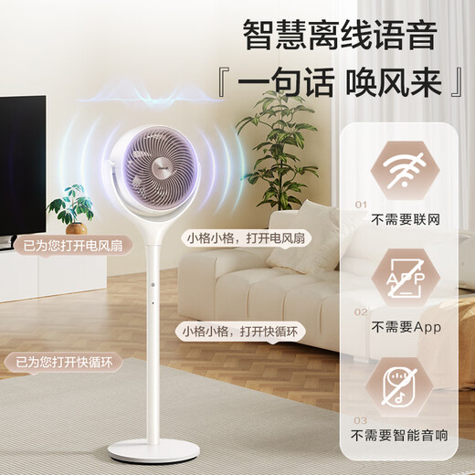 Gree Electric Fan Living Room Household Air Circulation Fan Level 1 Energy Efficiency Intelligent Voice Floor Fan Antibacterial Filter Fan DC Variable Frequency Negative Ion Aromatherapy Desktop Dual-Purpose Electric Fan Flagship New Product - Voice Antibacterial FXDZ-20X82Ag5