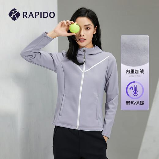 Rapido [hinzugefügt Velvet] Li Pido Frühlings- und Herbst -Frauen -Casual Basic Fashion Comfortable warme Jacke offizielle Elfenbein xxs 155/80a
