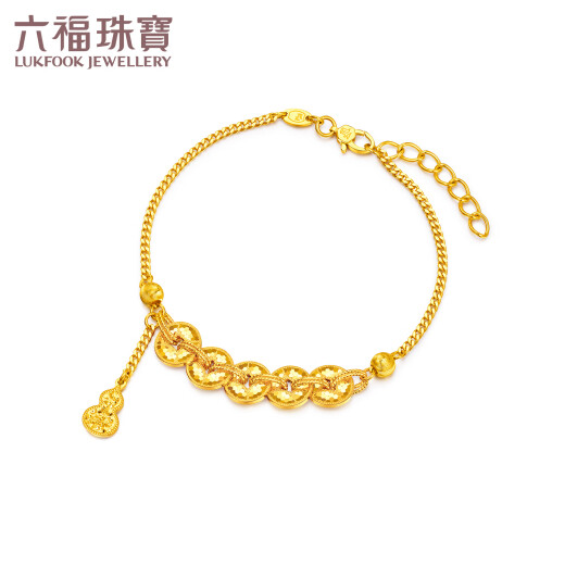 六福珠宝足金钱多多碎碎冰铜钱黄金手链送礼单件 计价 F63G0076DS 8.28克(含工费869元) 葫芦钱多多