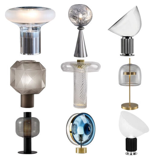 Nachtlampe dekorative leichte Luxusschreibtisch Lampe nordisch moderne einfache Glasdesigner Wohnzimmer Schlafzimmer Modell Zimmerlampe M1049 Rauchgrau -Modellknopfschalter
