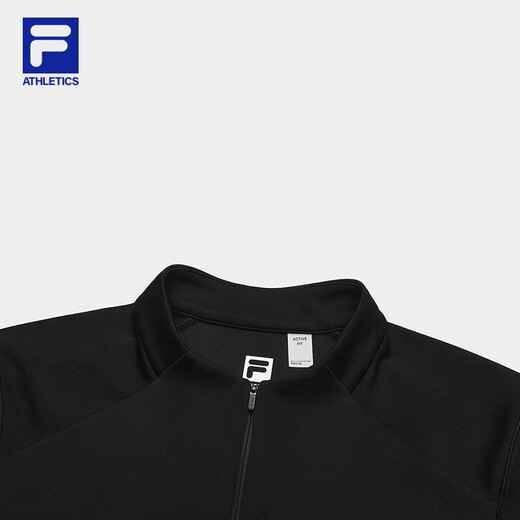 FILA official women's knitted long-sleeved top 2025 autumn fitness sports half-zip simple long T